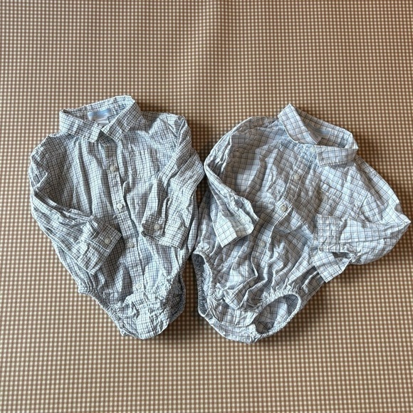 Bundle of 2 Janie & Jack long sleeve shirt onesies.Size 12-18 month.Church/party - Picture 4 of 9